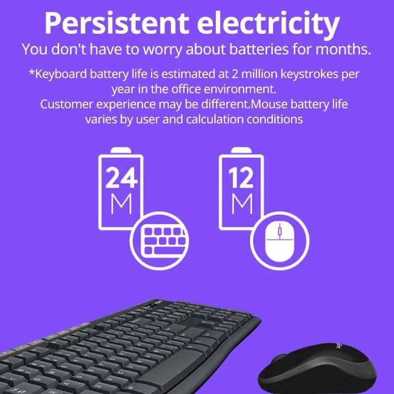 Logitech MK270 Wireless Keyboard and Mouse Suit Laptop Wireless Office Keyboard Full Size with 2.4G Receiver