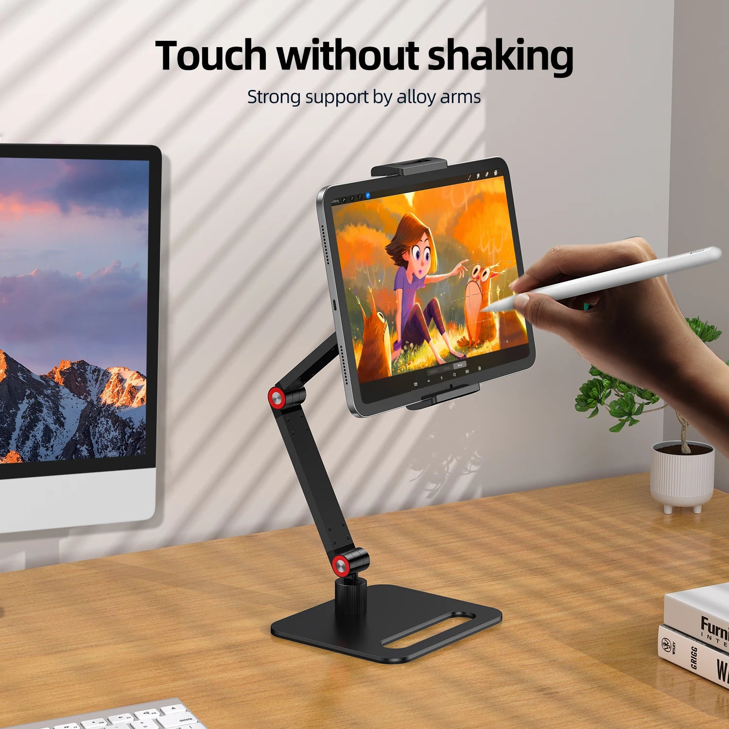 UPERFECT  360° Adjustable Portable Monitor Holder Metal Stand for 4.7-18 Inch Screen No Drilling Vesa Laptop Gaming Expandable