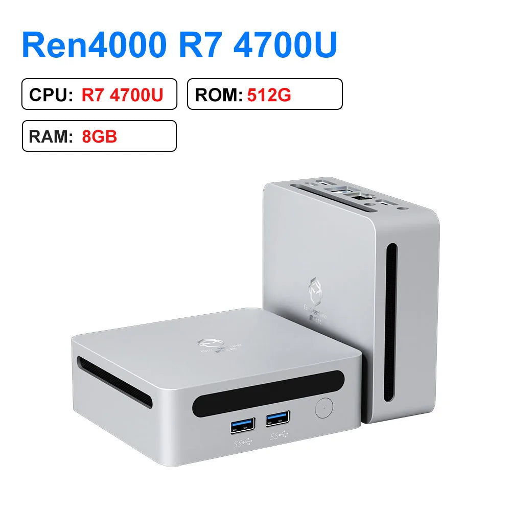 2025 GenMachine New Mini PC Ren4000 4700U AMD Ryzen7 4700U CPU  2.0GHz Up to 4.1GHz Windows 10/11 DDR4 64GB WiFi6 NUC gaming pc - WinSupport Tech