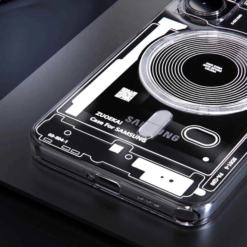 For Samsung Galaxy S26 S25 S24 S23 S22 Ultra Clear Magnetic Phone Case Circuit Board Relief Magsafe Transparent Shockproof Cover