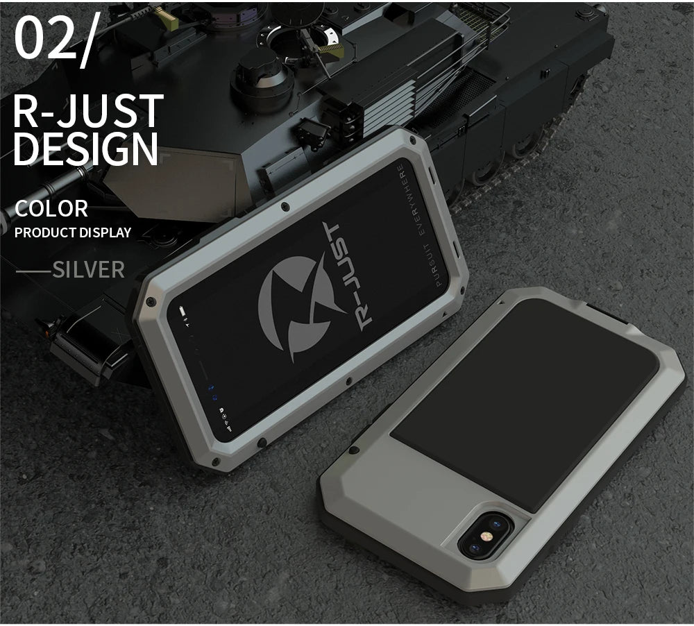 Heavy Duty Metal Aluminum Phone Case for iPhone 14 13 12 11 Pro Max XR XS 6 6S 7 8 Plus X SE Doom Armor Shockproof Case Cover