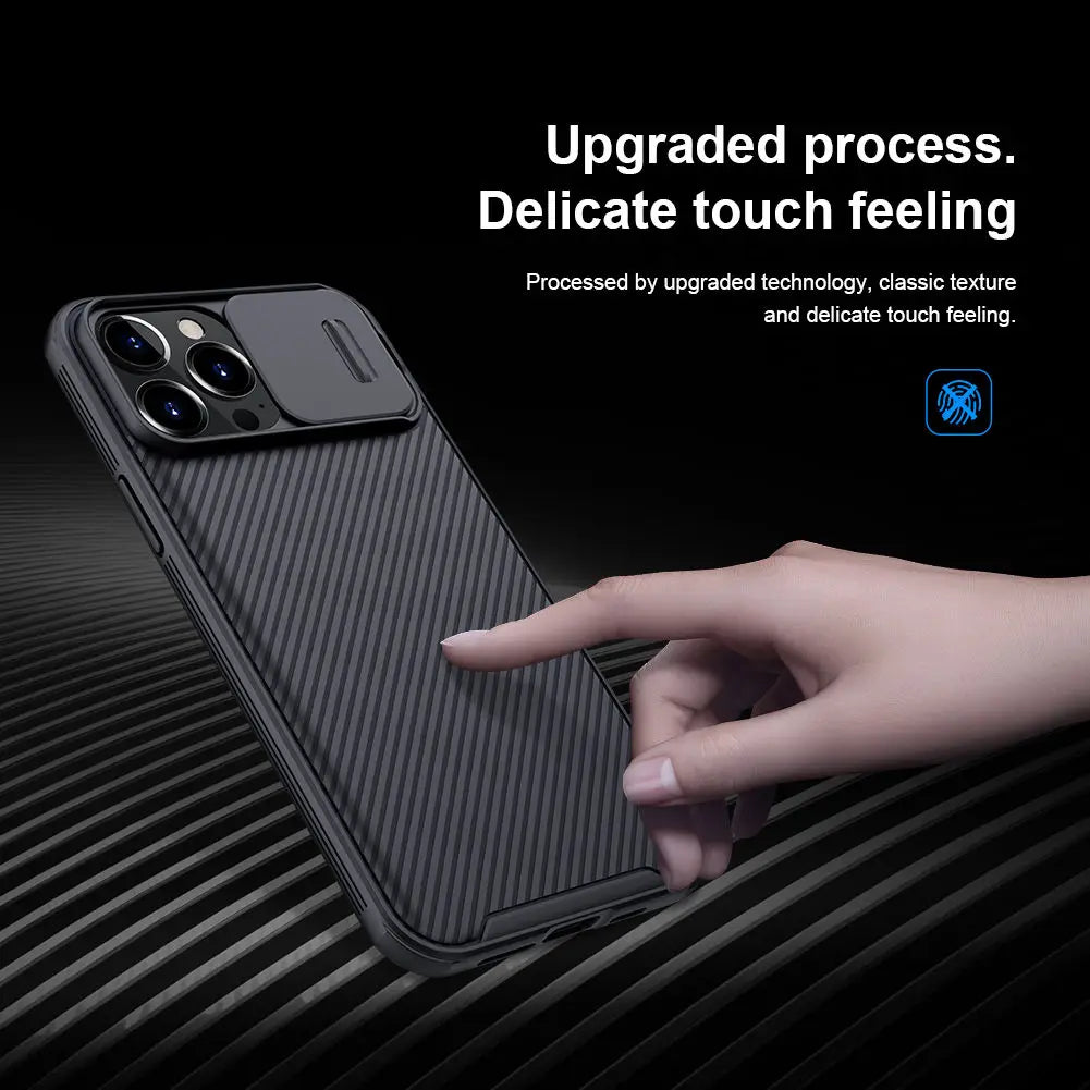 for iPhone 13 Pro Max Camshield Phone Case,NILLKIN Camera Protection Slide Protect Cover Lens Protection Case