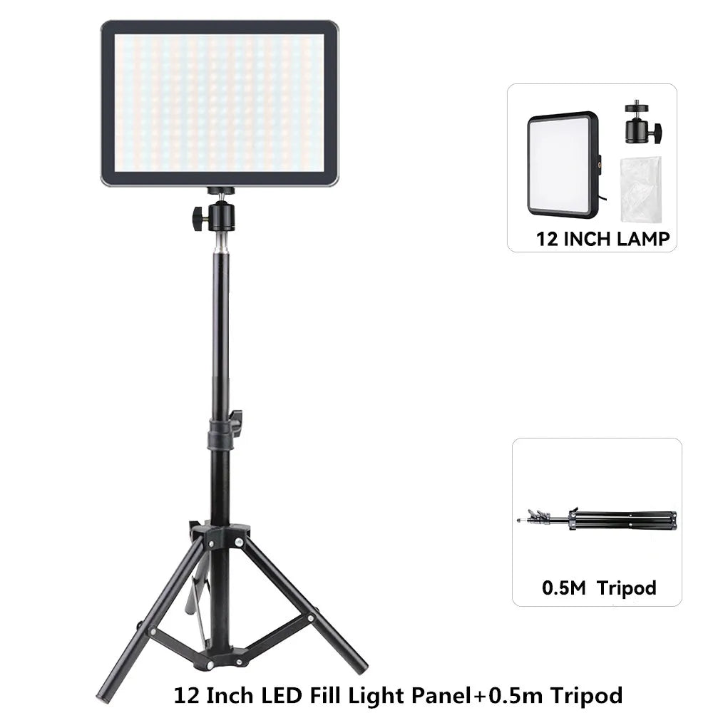Video Led Light Photography Selfie Dimmable Video Fill Light for Photo Studio Live Stream Fill Lamp for Tiktok Youtube