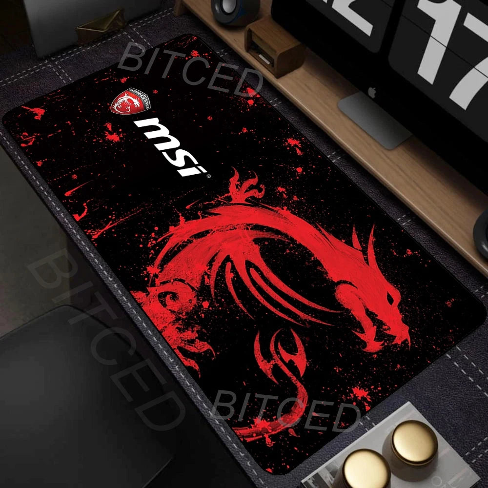 MSI Table Mat Mouse Pad Desk Mouse Pad Cute HD Desk Pad Extended Gaming Keyboard Mats Large XXL Gamer Mousepad 90x40