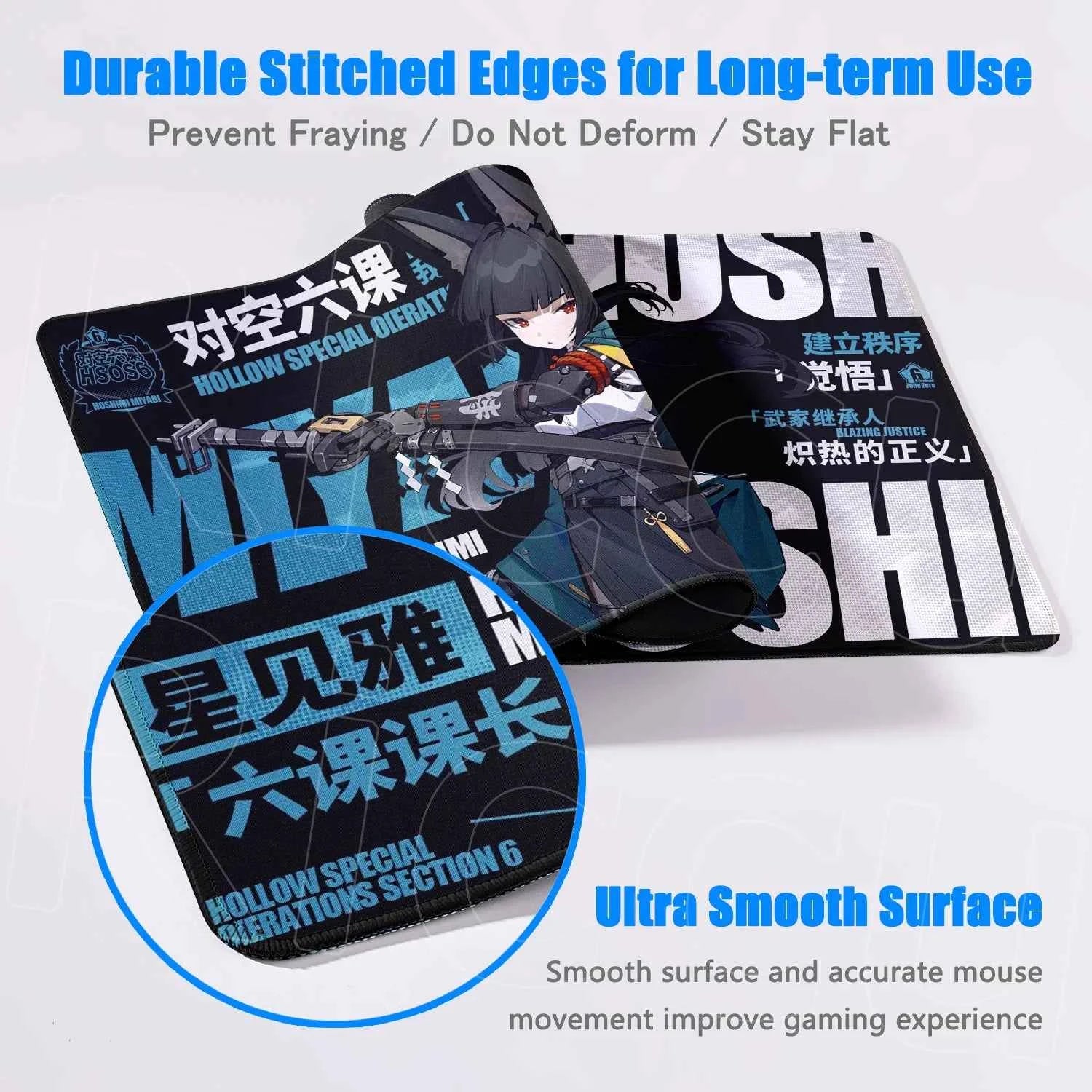 Hot Game Zenless Zone Zero New Mousepad 900x400mm Laptop Non-slip Keyboard Desk Pad XXL Anime Girl Hoshimi Miyabi Rubber Playmat