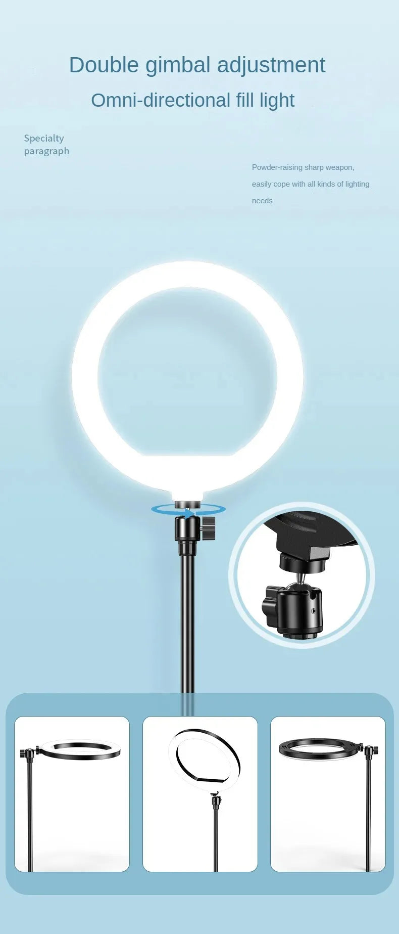 Mobile Phone Head Up Shooting Stand Desktop Live Overhead Painting Calligraphy Photography Artifact 360 Degrees Rotation