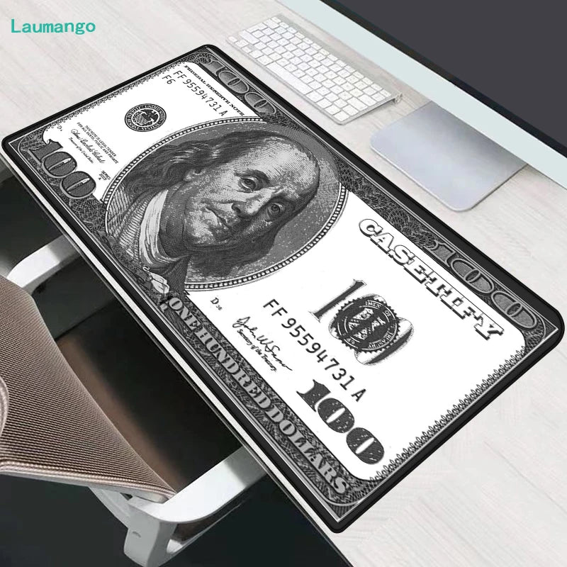 Gaming Laptop Dollar Printing Desk Mat Wrist Pad Mouse Pc Accessories Table Pads Deskmat Gamer Cabinet Keyboard Keycaps Mausepad