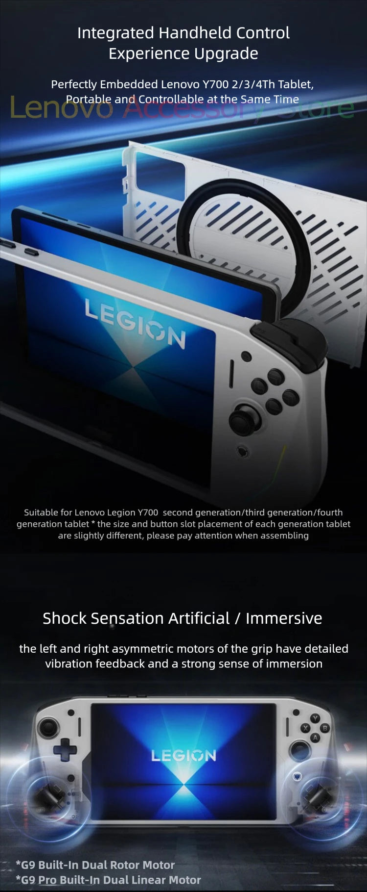 Lenovo LEGION G9 2025 Gamepad For Y700 Gen2 Gen3 Gen4 Tablet Game Controller Vibration Motor High Precision Hall Rocker Gaming