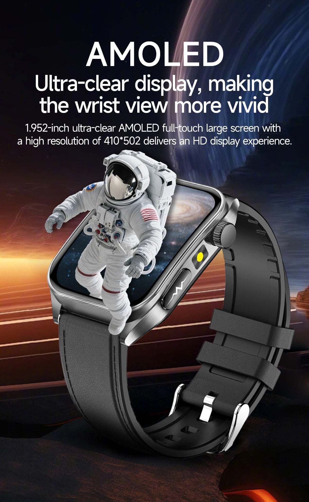 New Laser Treatment Three High Smart Watch Men ECG Heart Rate Uric Acid Health Tracker 1.95 inches Sapphire Glass SmartBracelet