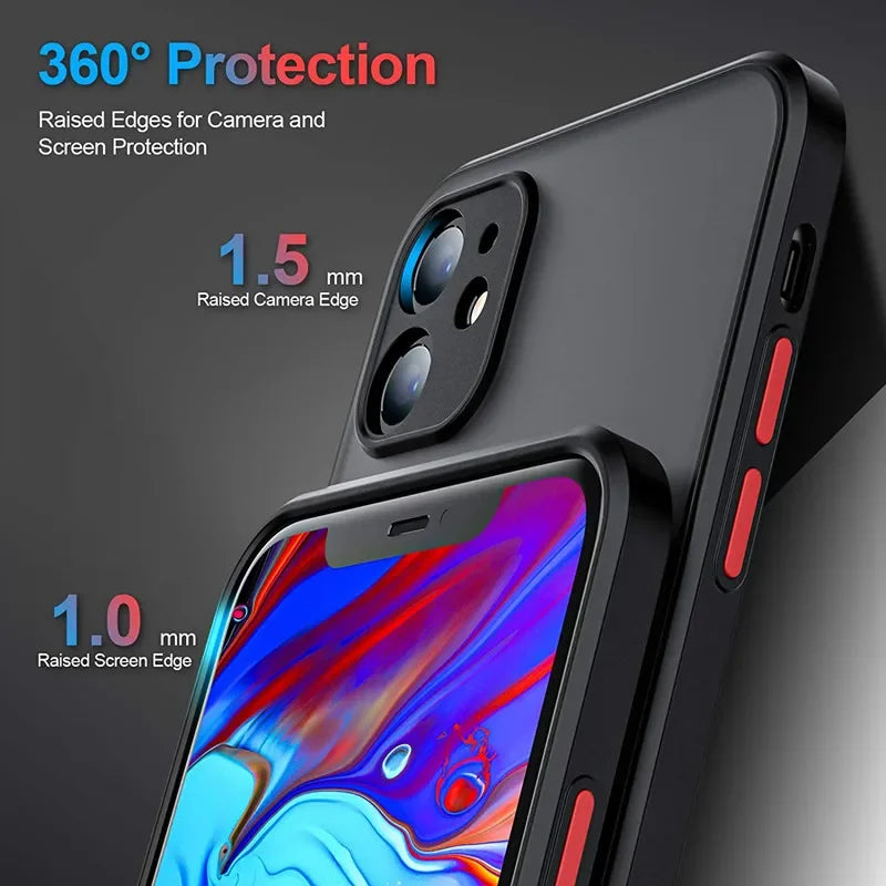 New Armor Bumper Shockproof Phone Case For iPhone 15 11 12 13 Mini 14 Pro XR X Xs Max 7 8 Plus SE 2020 Silicone Hard Cover \';[p
