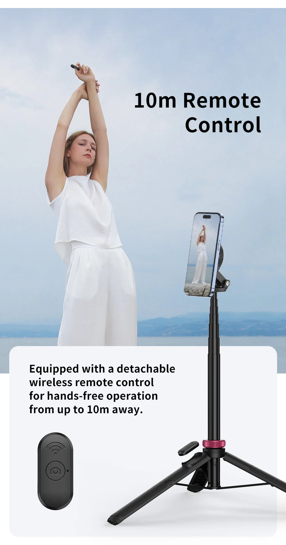 Ulanzi MT-84 1.53M Magsafe Selfie Stick Tripod Stand Bluetooth Remote Phone Extension Tripod for IPhone 16 15 LiveStreaming Vlog