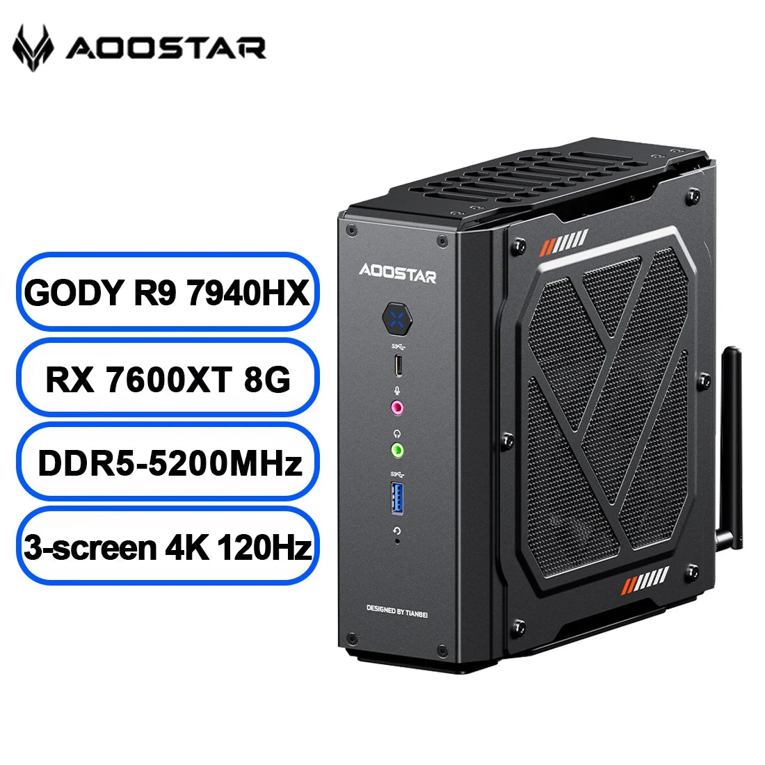 AOOSTAR GODY Mini PC AMD Ryzen 9 7940HX CPU+AMD Radeon RX 7600XT WiFi 7 Graphics High Performance Gaming Desktop Computer - WinSupport Tech