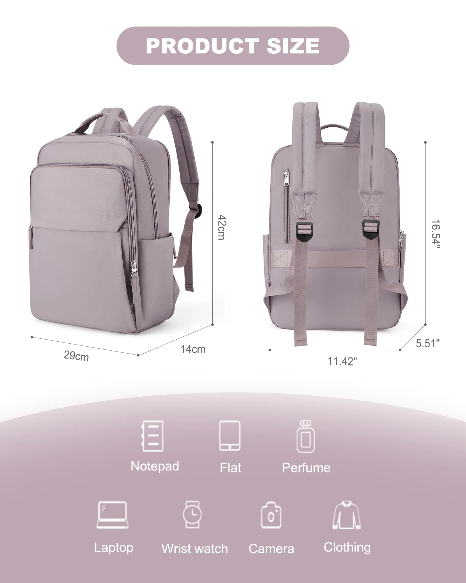 Backpacks for Women Versatile College Daypack Casual Student Schoolbag Waterproof Large-Capacity Travel Backpack Laptop Bag
