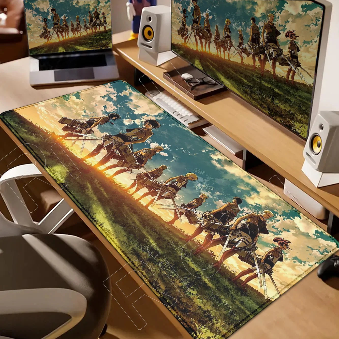 New HD Printing Attack on Titan Anime Desk Mat Large Lock Edge Mouse Pad Computer Mousepad Gaming Laptop Keyboard Mouse Mats Rug