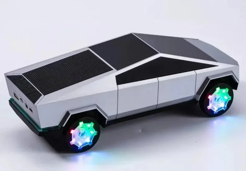 2026 Cybertruck Car Model Wireless Bluetooth Speaker Stereo Sound Bass Woofer Hifi Music Active USB TF AUX Fm BT RGB Toy Gift