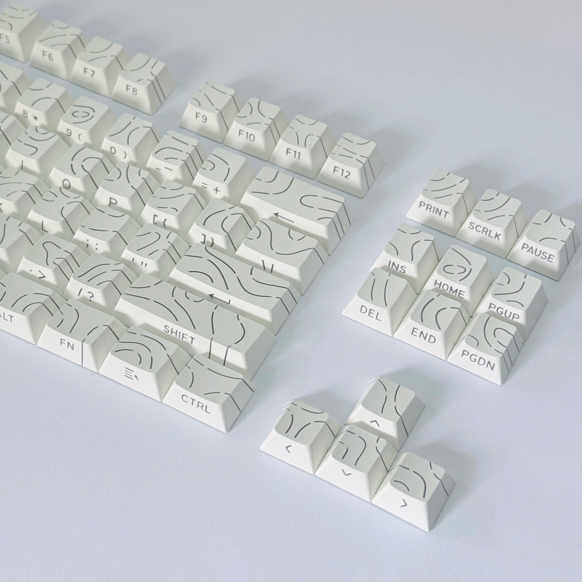 Lines Sided Shine Through Keycaps Cherry Profile Black White 97/133 Keys Customer keycaps for Mechanical Keyboard 60% 65% 75%