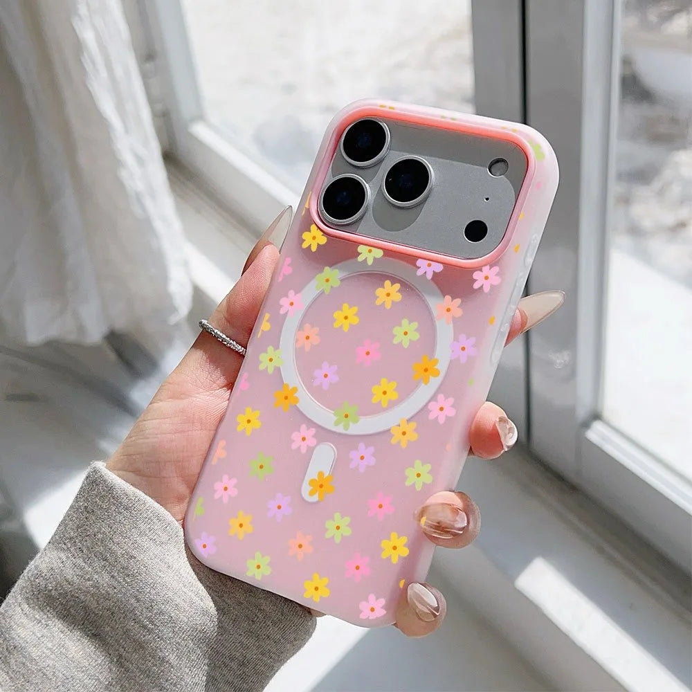 Phone Case - Pastel Color Floral Pattern 2026 New Style Jelly Phone Case for iPhone 17 Pro Max/16 Pro/15/14 Plus