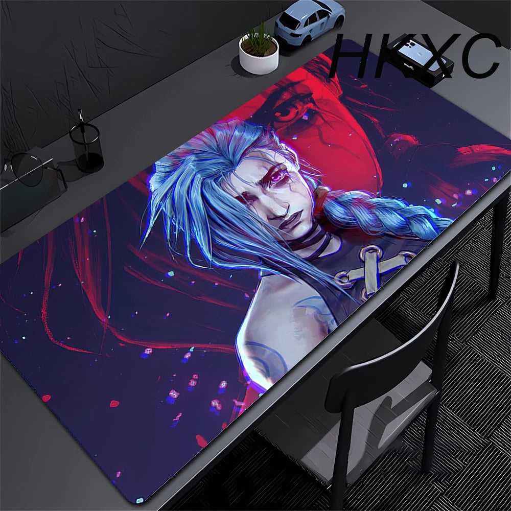 Arcane Jinx Anime Mouse Pad Large Computer Office Game Table Mats XXL Rubber Anti-slip Gaming Keyboard Mousepads Long Desk Pads