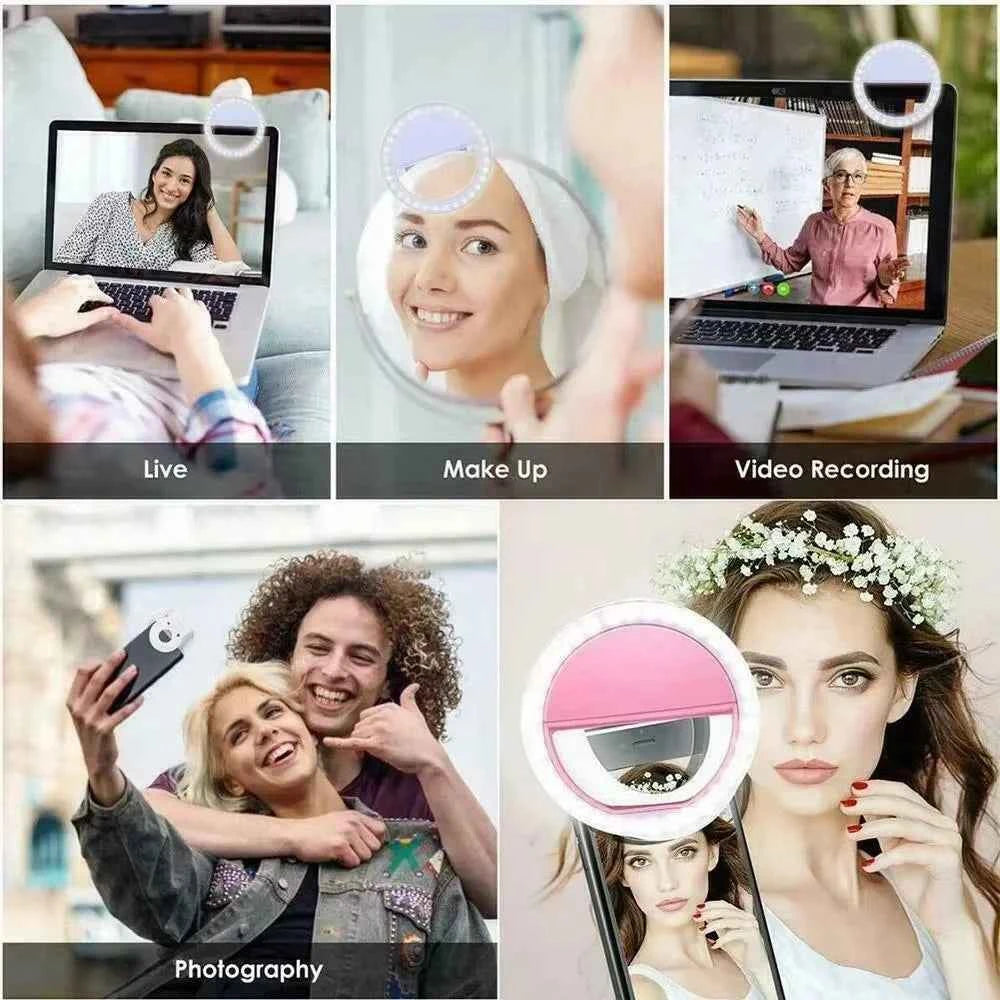LED Selfie Ring Light for Mobile Phone Lens Selfie Light for IPhone, Samsung, Xiaomi, POCO Mobile Phone Portable Selfie Light