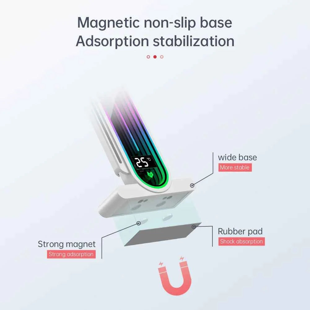 ARGB Graphics Card Bracket With Temperature Display GPU Anti-Sag Holder Bracket Video Card Bracket Adjustable Height 5V 3Pin
