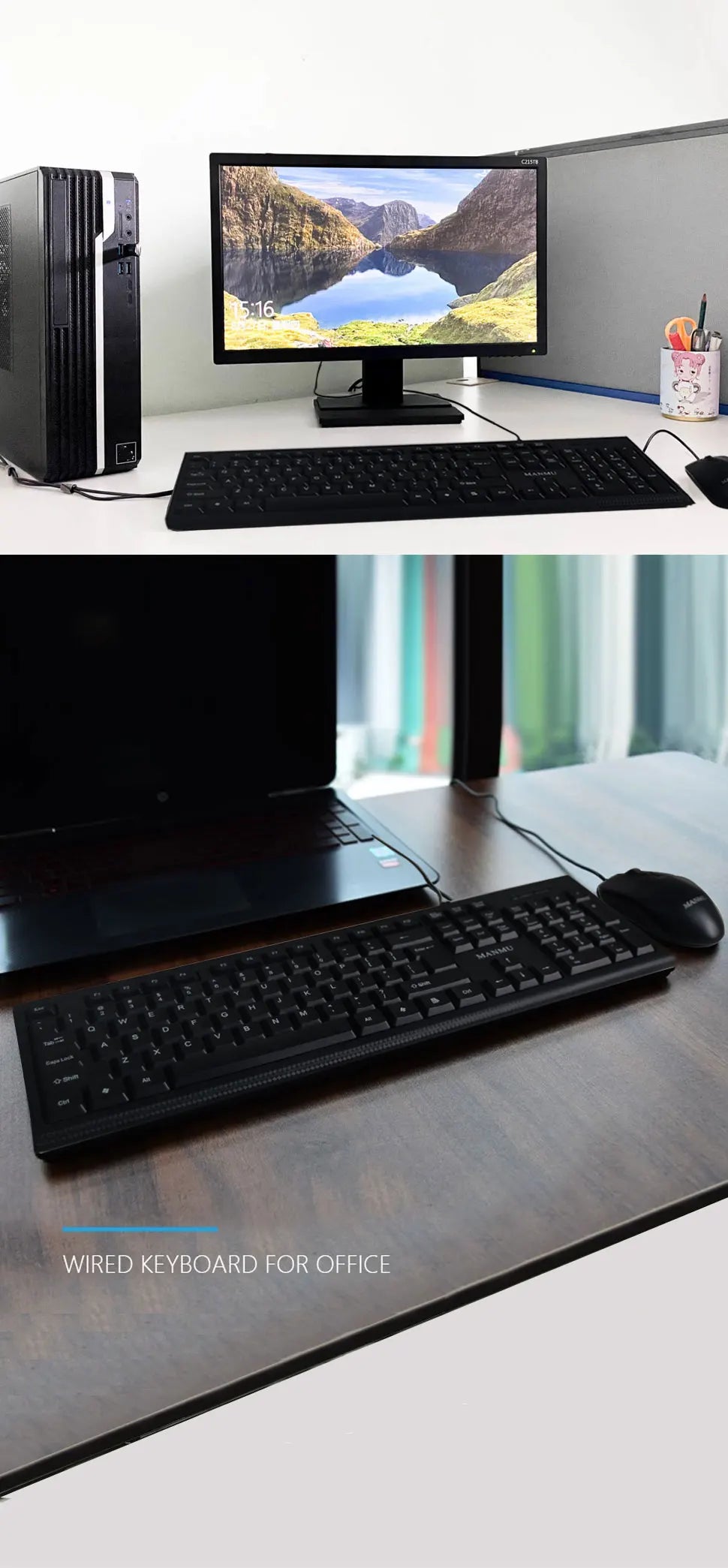 MANMU Office Keyboard And Mouse Combo Set Gaming Wired Mouse For Computer