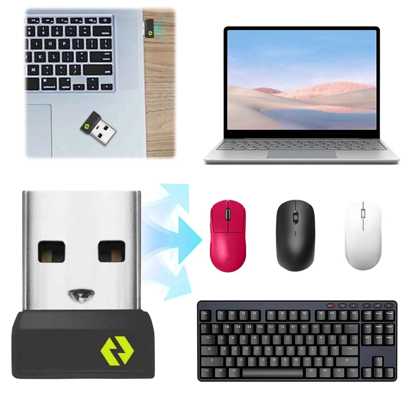 3-1PCS Bolt USB-A Wireless Receiver USB Adapter Bolt for Logitech Mx Keys mini/K860/MX Master3s/MX Anywhere3/POP Keys/POP Mouse