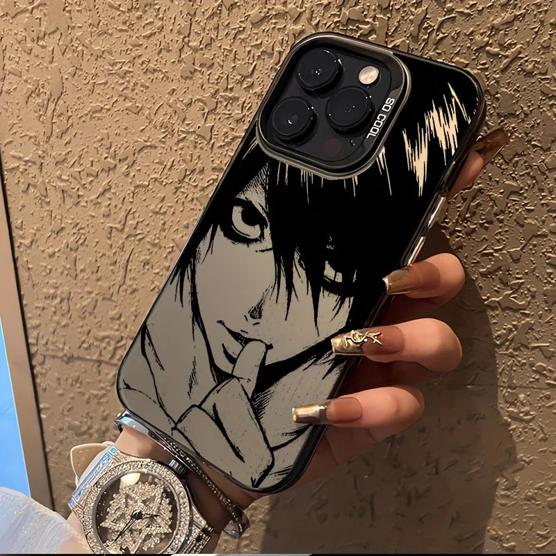 Cool anime character Death Note pattern phone case for iPhone 16, 15, 14, 13, 12, 11 Pro Max Plus
