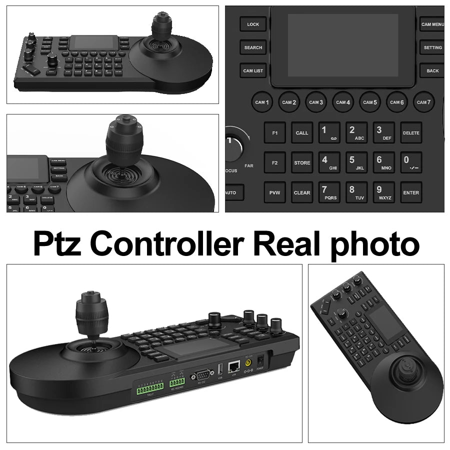 4D Joystick Keyboard NDI POE PTZ Controller 3'' LCD Screen Real-time Preview PTZ Camera Joystick Controller Control 255 Presets