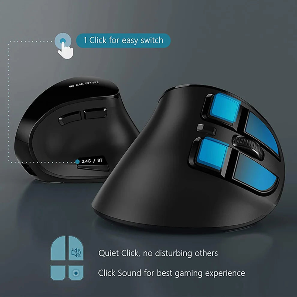 Ergonomic Wireless Silent Split Keyboard Mouse Combo With Wrist Rest BT Dual Mode Wireless Rechargeable Keyboard For Win7/8/10