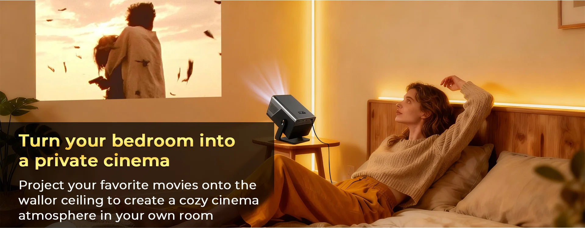 8K Decoding X7 AI Smart Projector with Android 14, UHD 1080P 1000 ANSI Built-in Apps, Auto Focus&Keystone, Home Outdoor Beamer