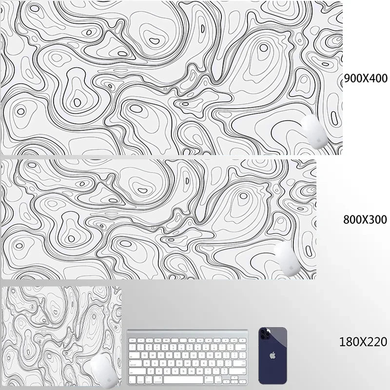 Mouse Pads Black White Line Gaming Mousepads Large Mousepad Gamer Natural Rubber Mat Company Lockrand Deskmat Design For Gift