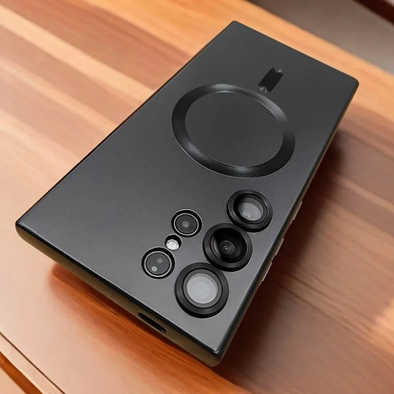 Luxury Magnetic Wireless Charging Case For Samsung Galaxy S26 S25 S24 S23 S 26 25 Ultra Plus Cases Shockproof Soft Phone Cover