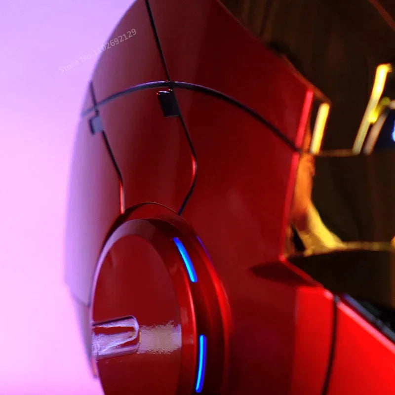 New AutoKing 1:1 Mk5 Iron Man Helmet Cosplay Voice Control Eyes with Light Model Toys for Adult Electric Wearable Christmas Gift