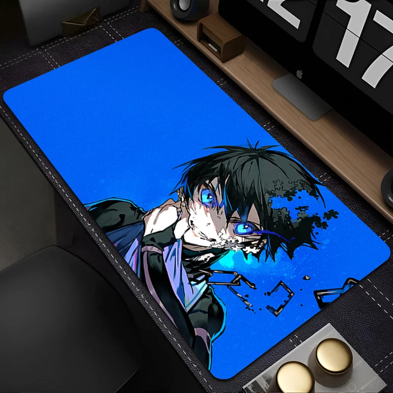 Mouse Pad Japan Anime Blue Lock Nagi Seishiro Mousepad PC Gamer Keyboard Rug Black And White Laptop Gaming Accessories Desk Mat