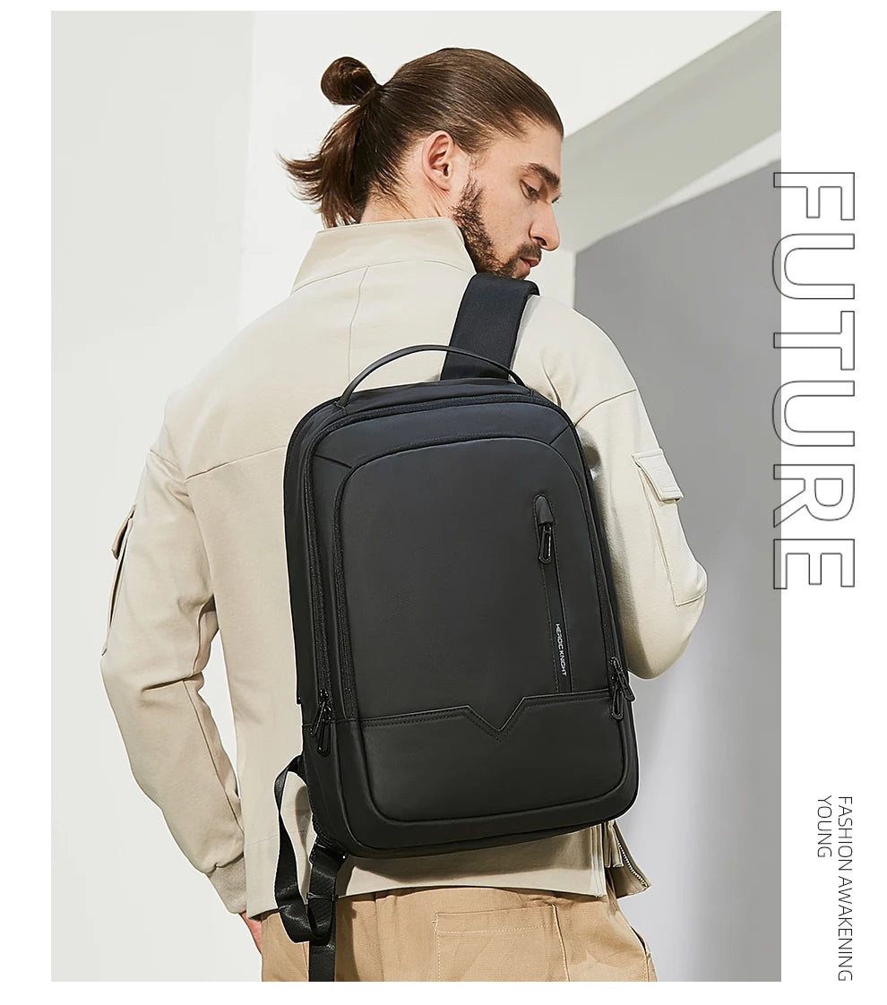 Heroic Knight Slim Man Laptop Backpack Waterproof School Bag With USB Charging For Boys Teenagers Luxury Backpack Men On Work
