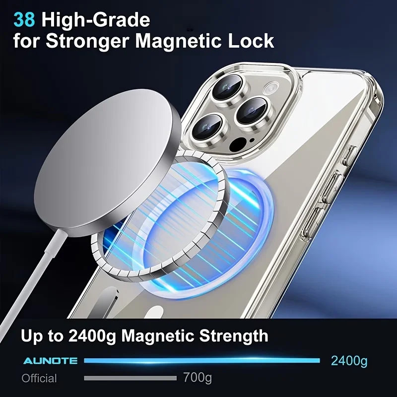 Phone Case - This new magnetic high transparency PC phone case provides complete protection and is compatible with wireless charging, suitable for iPhone 13 to 17, including Pro and Pro Max versions