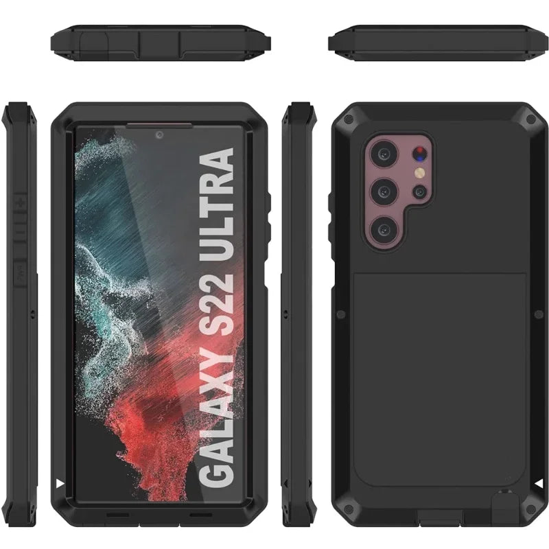Case For Samsung S26 S25 S24 S23 Ultra Plus Case Heavy Duty Protection Doom Armor Metal Aluminum Phone Luxury Cover