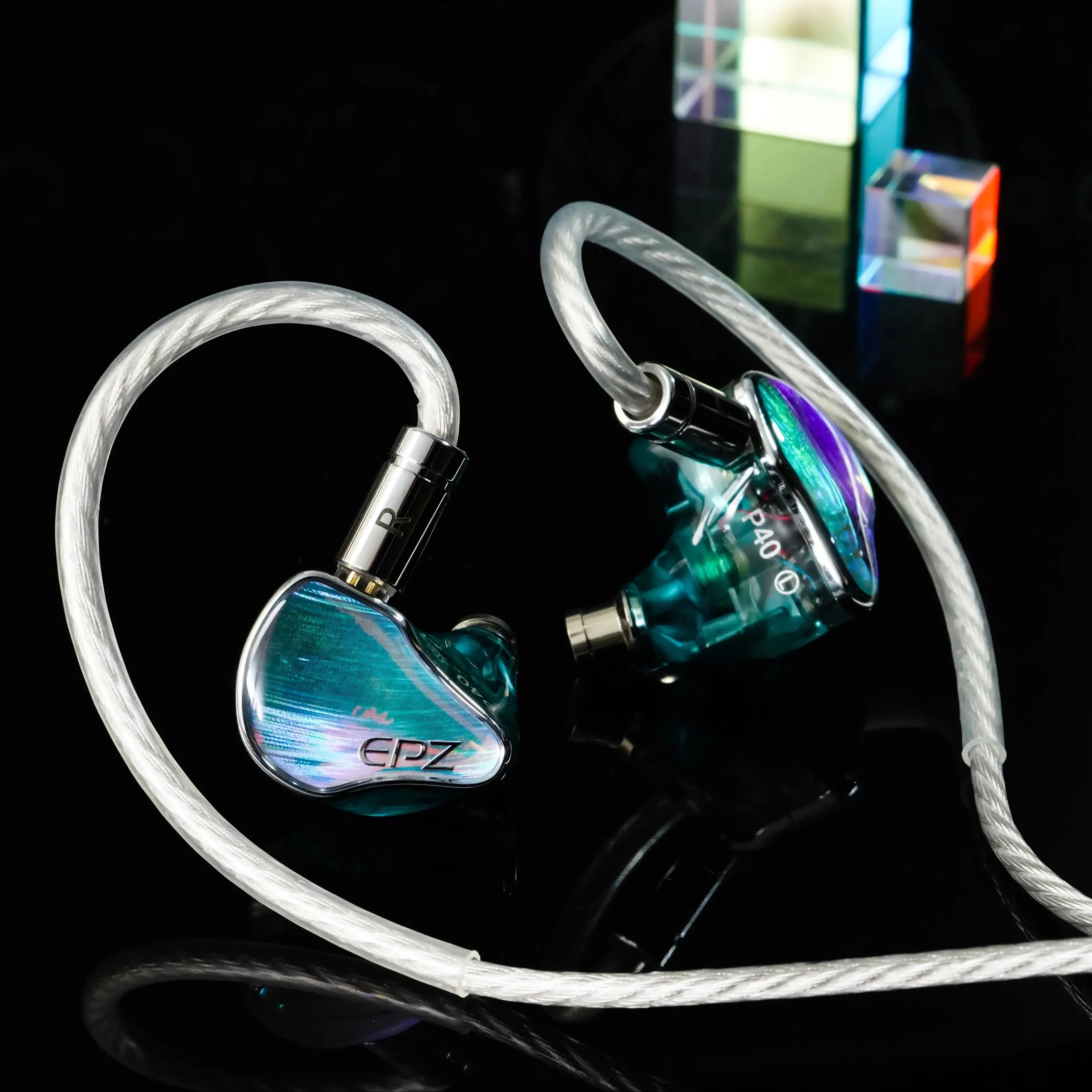 EPZ P40 PZT Ceramic In-Ear Hi-Fi Monitoring Headphones 2DD+1Planar Hybrid Drivers 3.5/4.4 Replaceable Copper Silver-Plated Cable