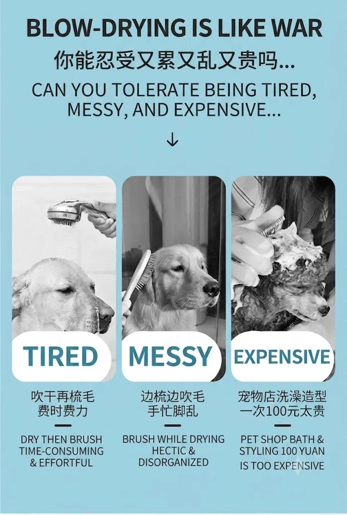 Pet Hair Dryer Dog Grooming Home Pet Products Silent Non-Hurting 280W Drying Hair Dryer Comb for Dog Hair Dryer