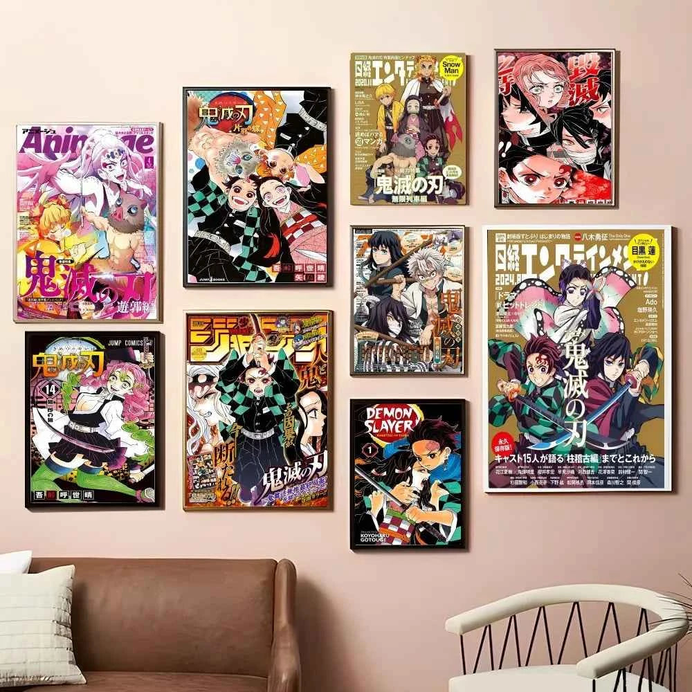 Demon Slayer Good Quality Prints and Posters Waterproof Paper Sticker Coffee House Bar Posters Wall Stickers