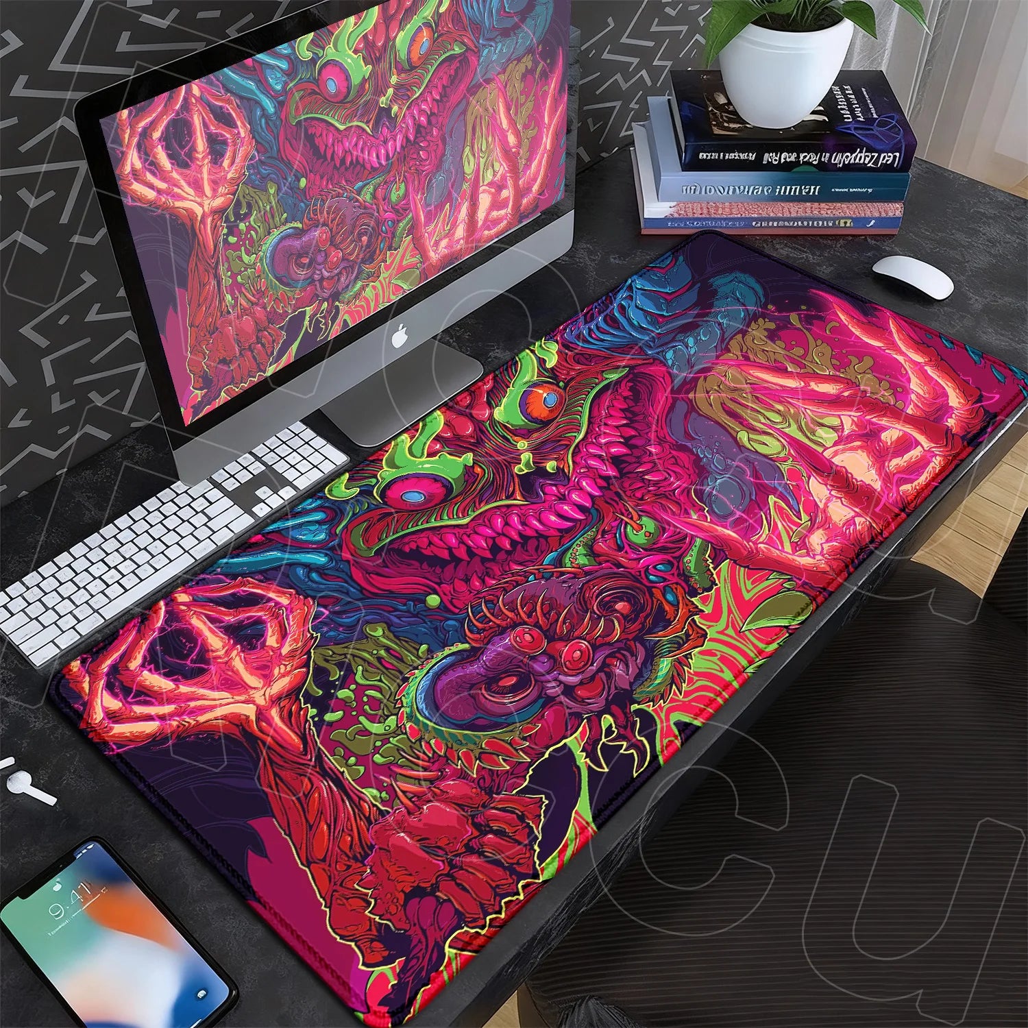 60x35cm Company Office Mice Extend Carpet XXL Hyper Beast Non-slip Rubber Mouse Pad Keyboard Gaming Accessories Cool Monster Mat