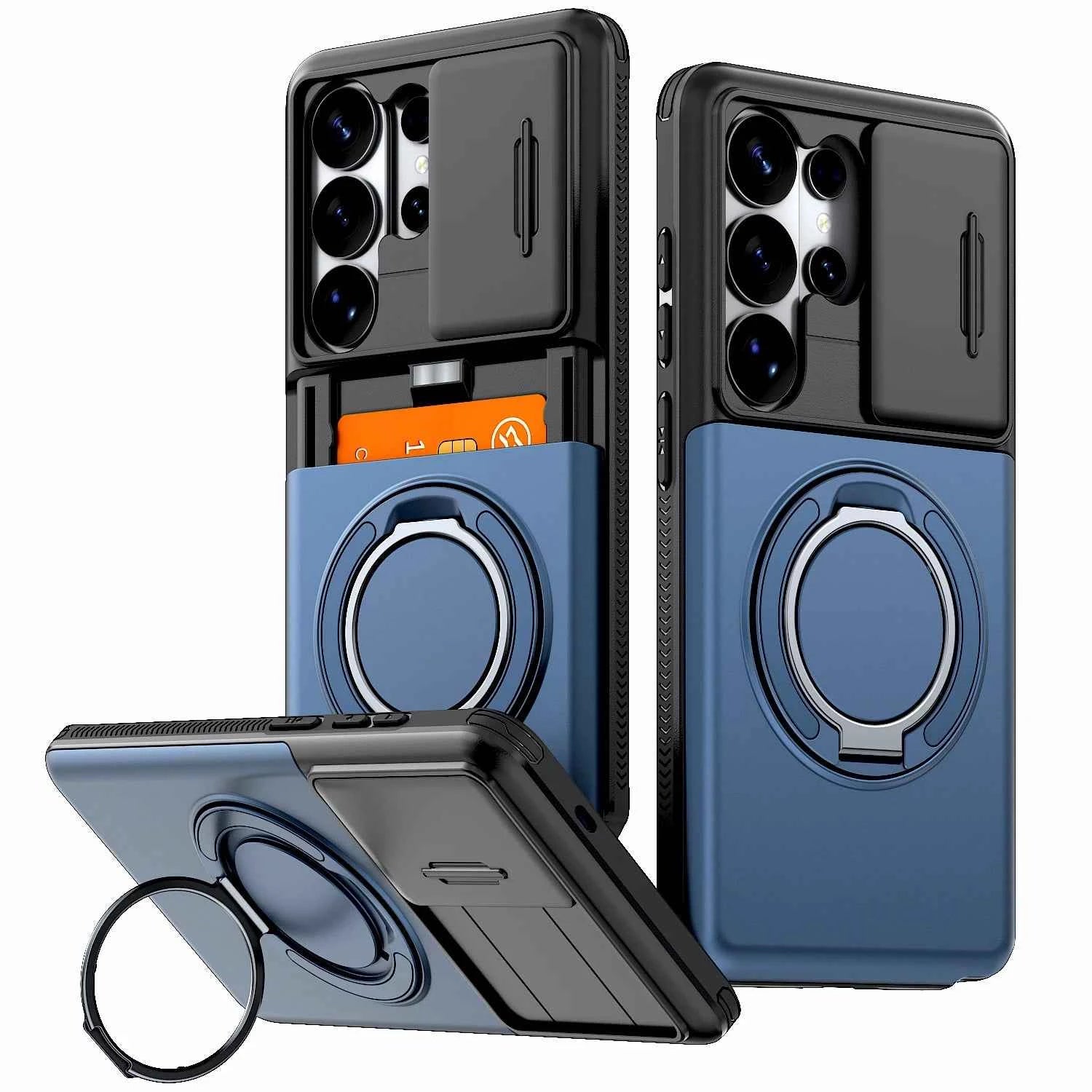 Luxury Wallet Case For Samsung Galaxy S26 S25 S24 Ultra Plus S23Ultra S22Ultra A57 A37 A27 A56 A17 Card Slot Stand Holder Cover