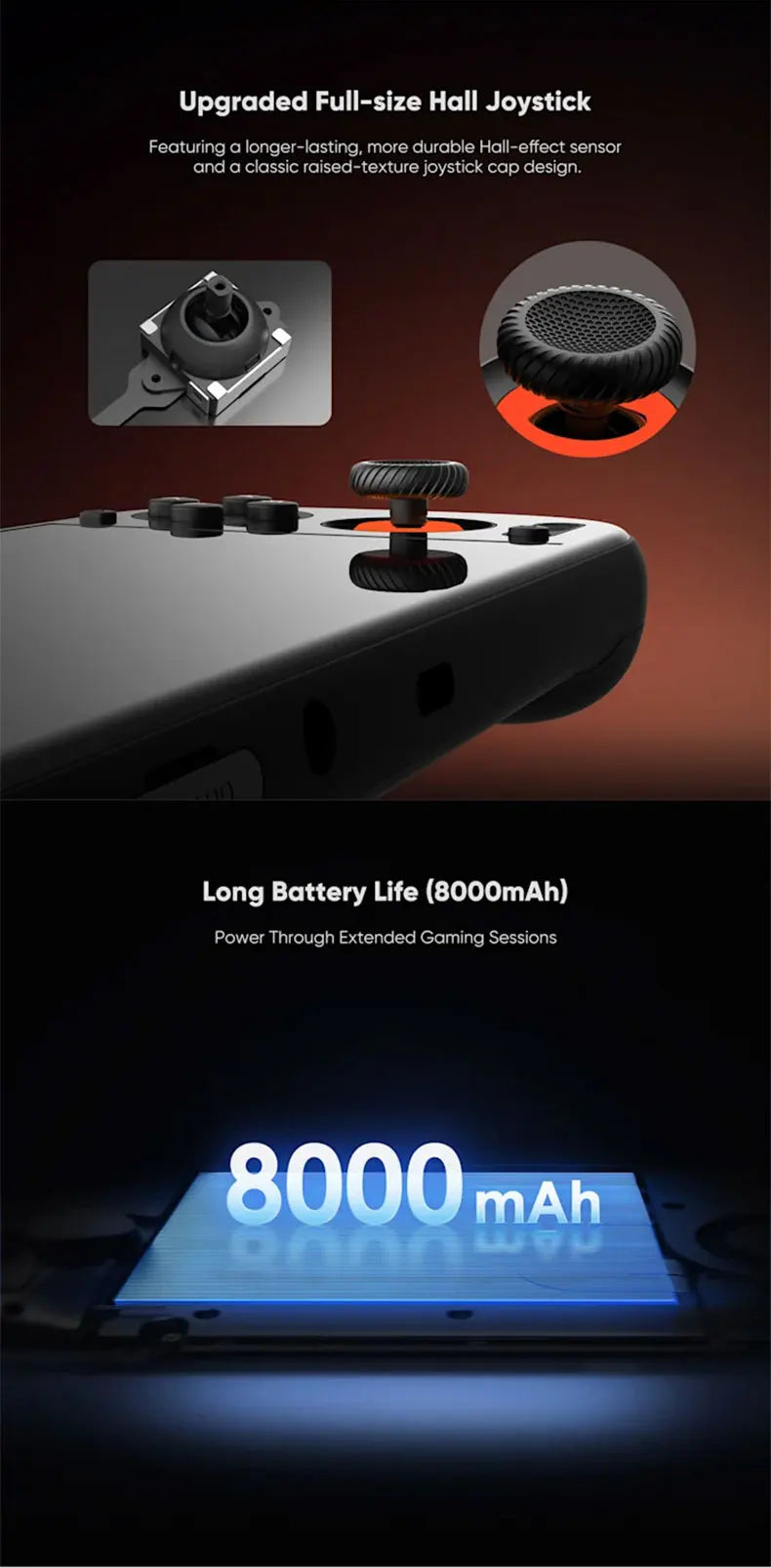 AYN Odin 3 Game Console 6'' 1080P 120Hz AMOLED Screen Handheld With 8000mAh Hall-Effect Joystick/Trigger Handheld Game Console