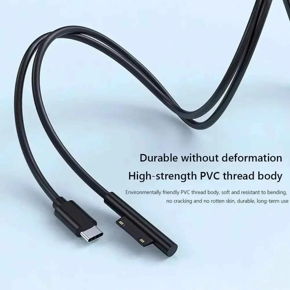 15V 3A 65W Type C Power Supply Charger USB C PD Charging Cable for Microsoft Surface Pro 8/7/6/5/4/3 Laptop Book 3/2/1 GO