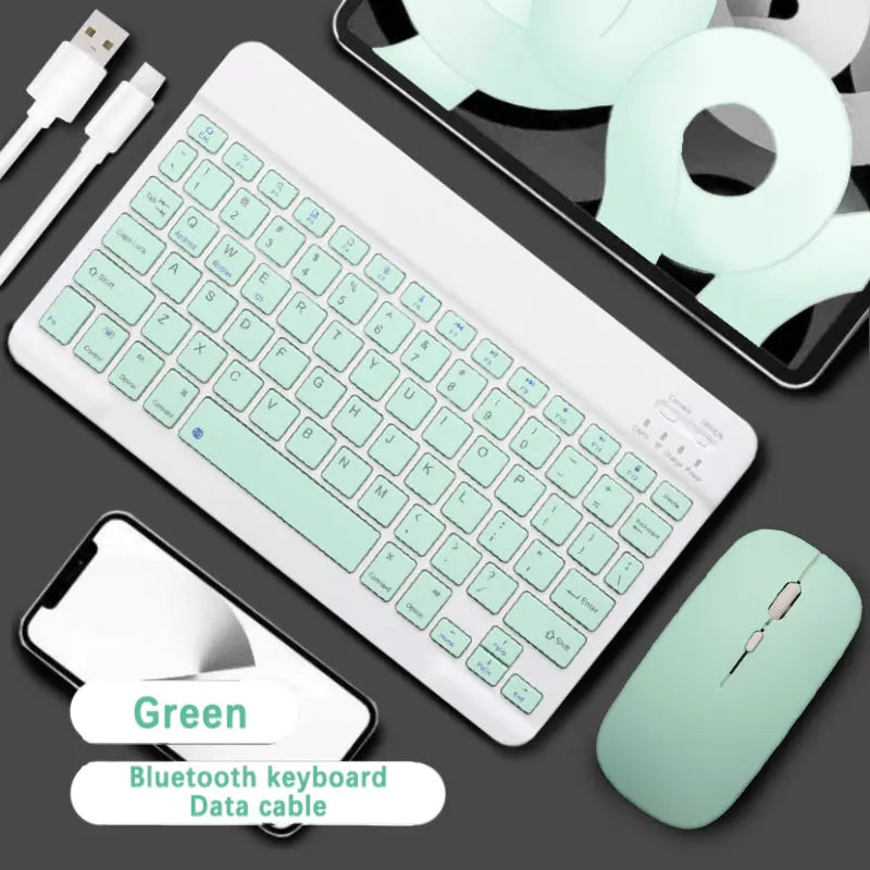 Bluetooth Keyboard and Mouse Combo Slim  Wireless for iPad Mac Android Phone Tablet Laptop Rechargeable Keyboard Battery Mouse