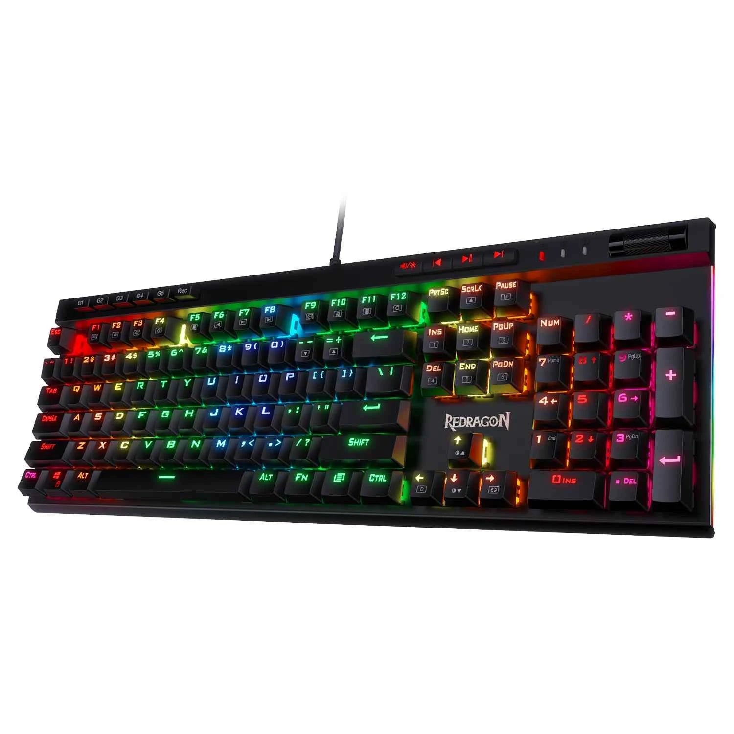 Redragon K580 VATA RGB 104 Keys LED USB Backlit Mechanical Gaming Wired Backlight Computer Keyboard Anti-ghosting with Macro Key