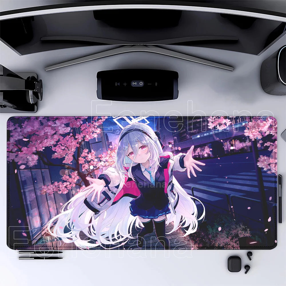 HD printing Tendō Kei Blue Archive Gaming Mousepad 400x900mm Anime girl key Mouse Pad PC Keyboard Office accessories XXL DeskMat