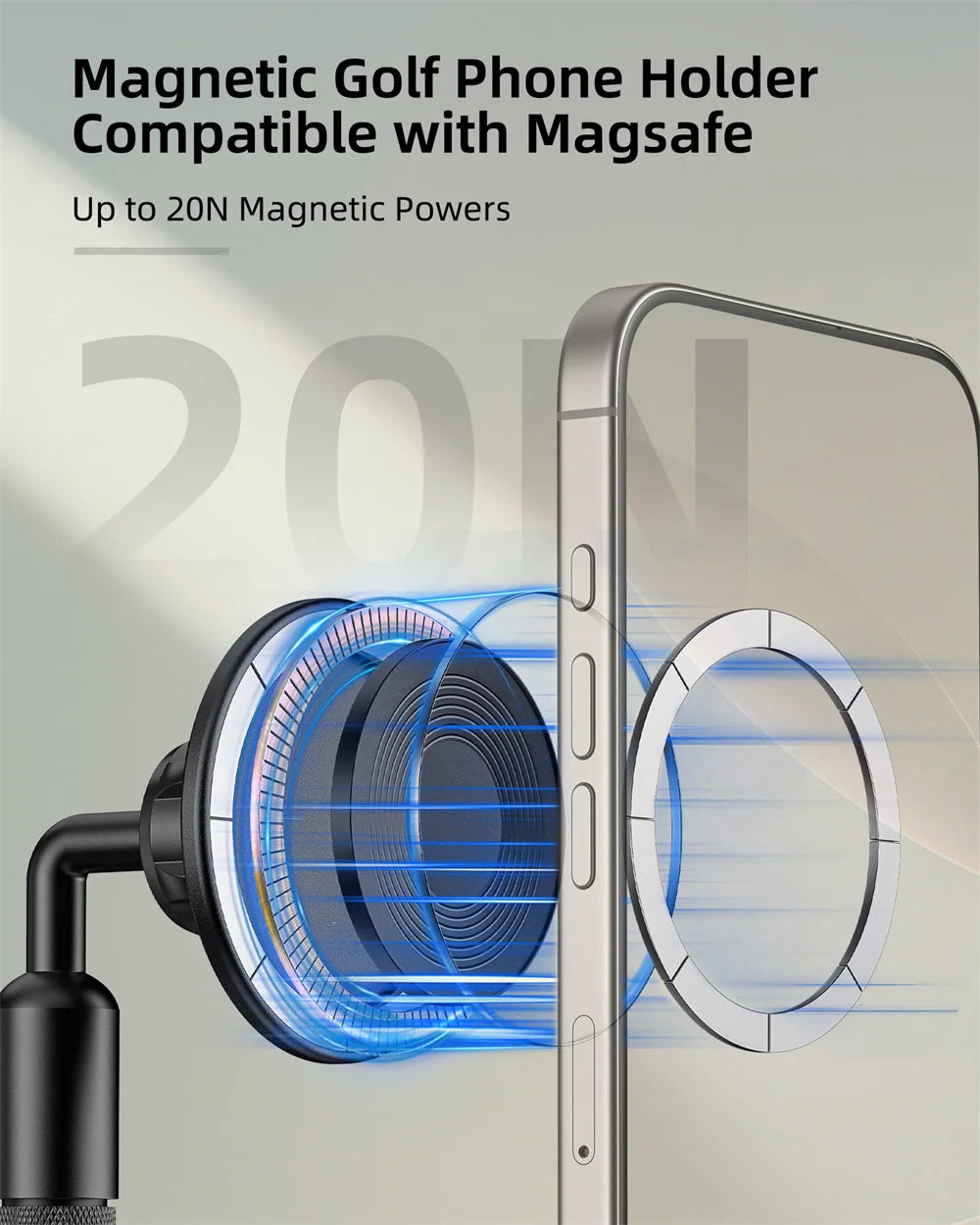Golf BallHead Mobile Phone Magnetic Stand Outdoor Swing Fishing Insertion Photography Selfie Stick Hand Tools for Magsafe iPhone