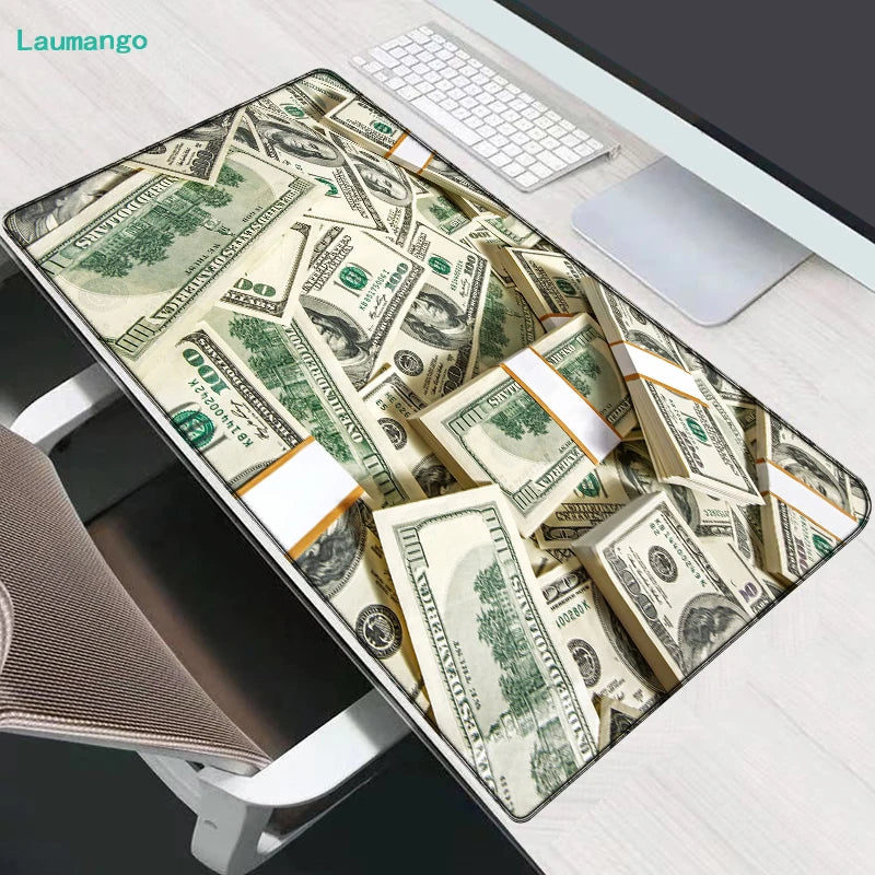 Gaming Laptop Dollar Printing Desk Mat Wrist Pad Mouse Pc Accessories Table Pads Deskmat Gamer Cabinet Keyboard Keycaps Mausepad