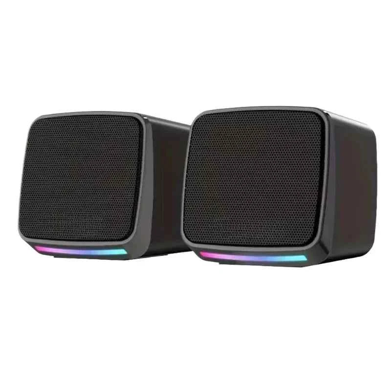 XIKCU Mini Computer Speakers (USB Powered, AUX, 6W Stereo with Cool Lights)